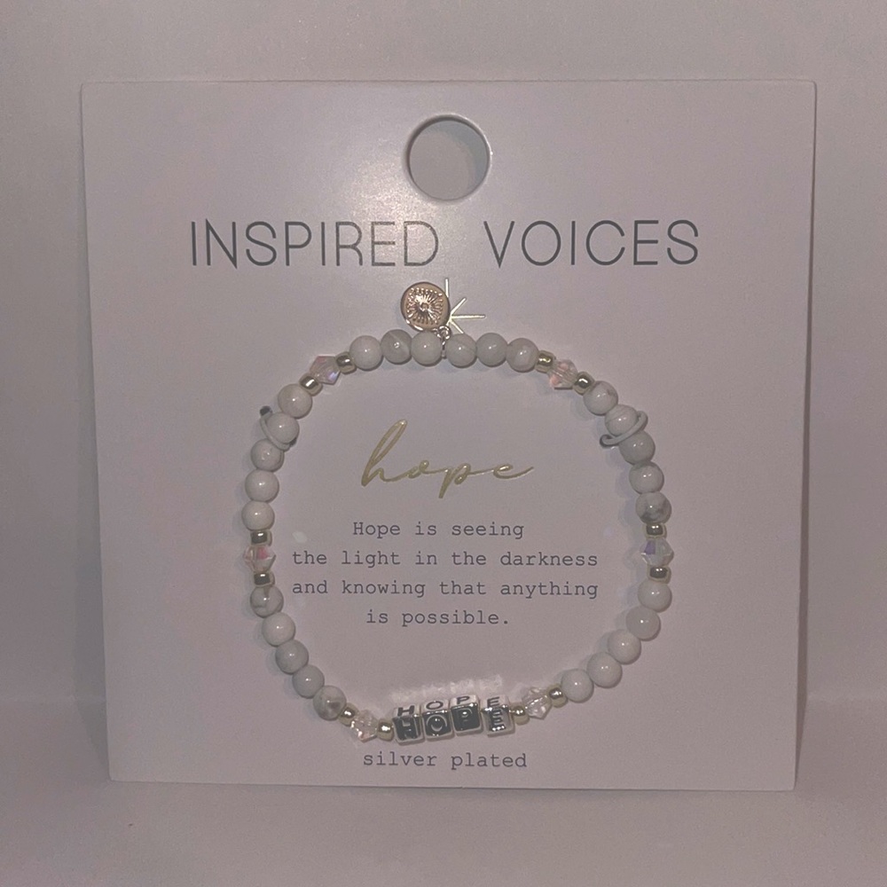 SILVER PLATED HOPE BRACELET (NEW)